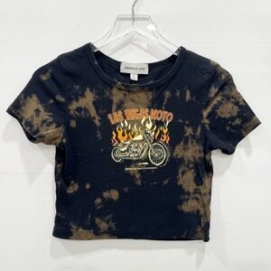 Obsessive Love Tie Dye Cropped Short Sleeve Shirt Cotton Las Vegas Baby Tee